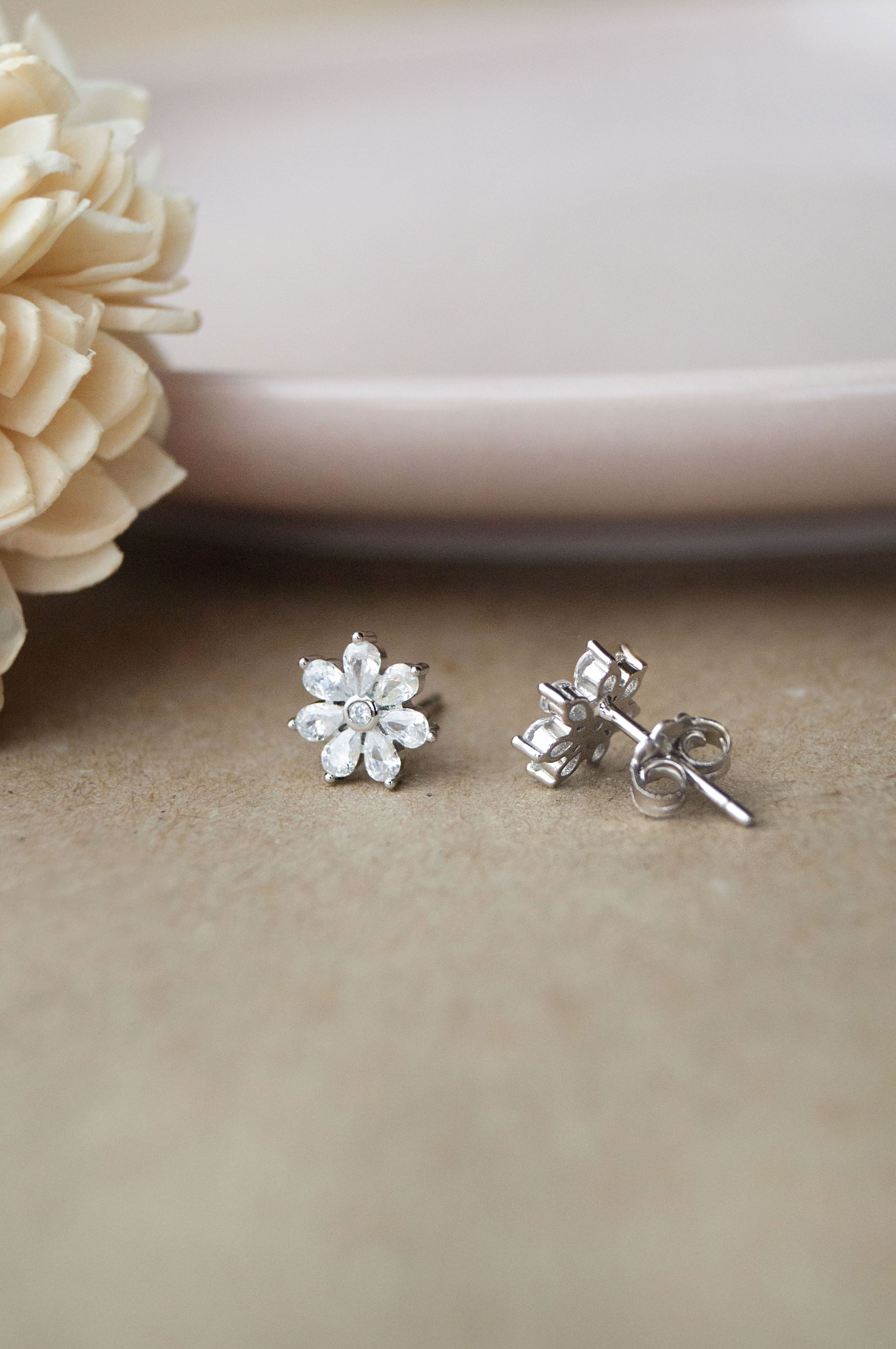 Buy Miracle Flower Sterling Silver Stud Earrings by Mannash™ Jewellery